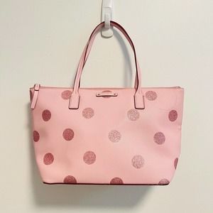 Pink Polka Dot Tote Bag